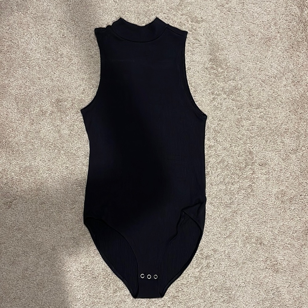 High neck black bodysuit